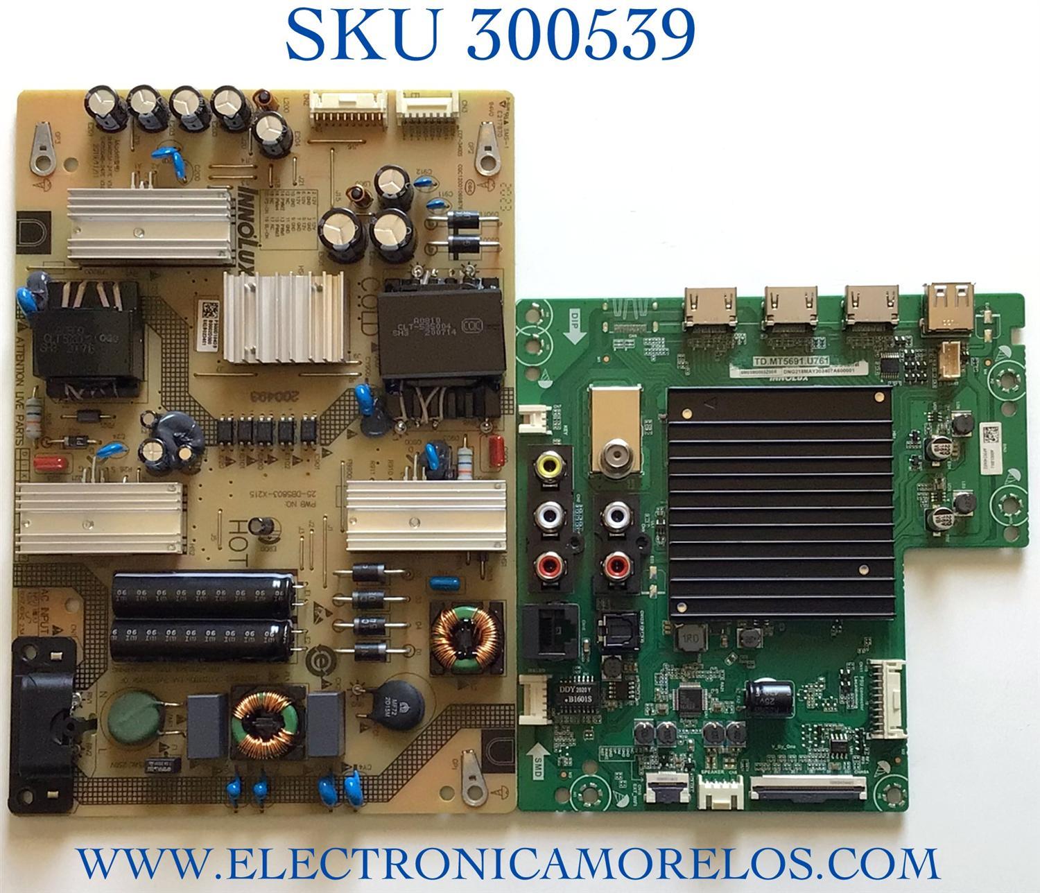 KIT DE TARJETAS PARA TV VIZIO 4K SMART TV / NUMERO DE PARTE MAIN 6M03M0003Z00R / TD.MT5691.U761 / A0003J00J / 2605K20A0 / FUENTE P500D104DB / 25-DB5803-X215 / SHG5004B-247E / CQC12001069876 / PANEL V500DJ6-D03 REV.CB / MODELO V505-H19 / V505-H9 LIAIZB